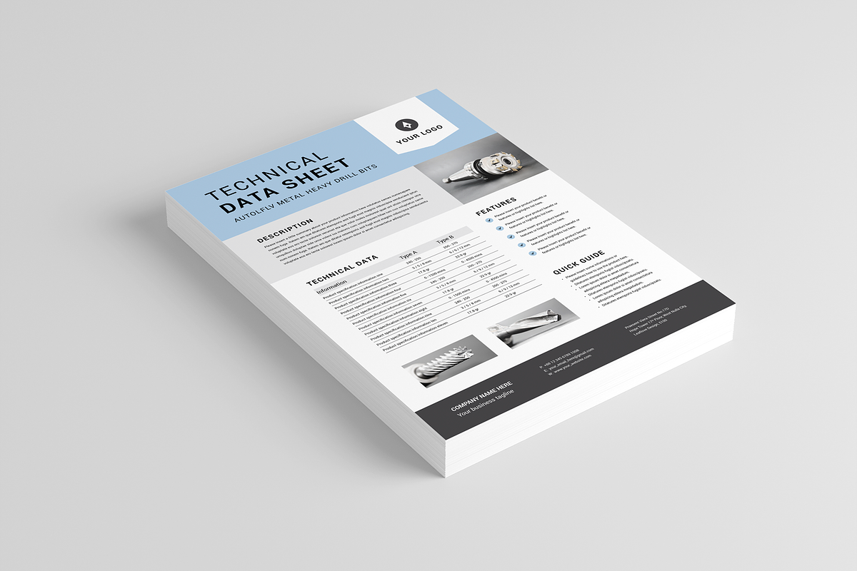 Technical Data Sheet, a Flyer Template by Leaflove