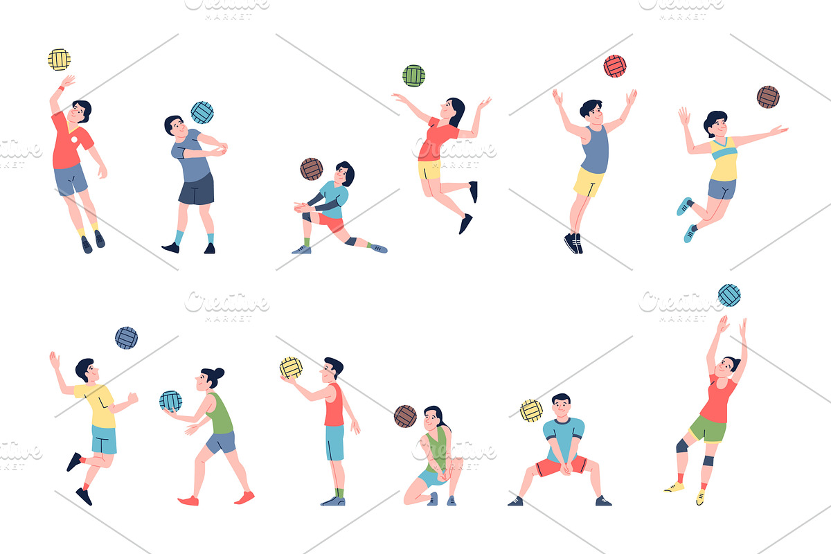 Volleyball players. Professional, a Sport Illustration by LadadikArt
