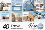 40 TRAVEL Canva + FREE Business, a Social Media Template by Talipic Designs (Thumbnail 1 of 7)