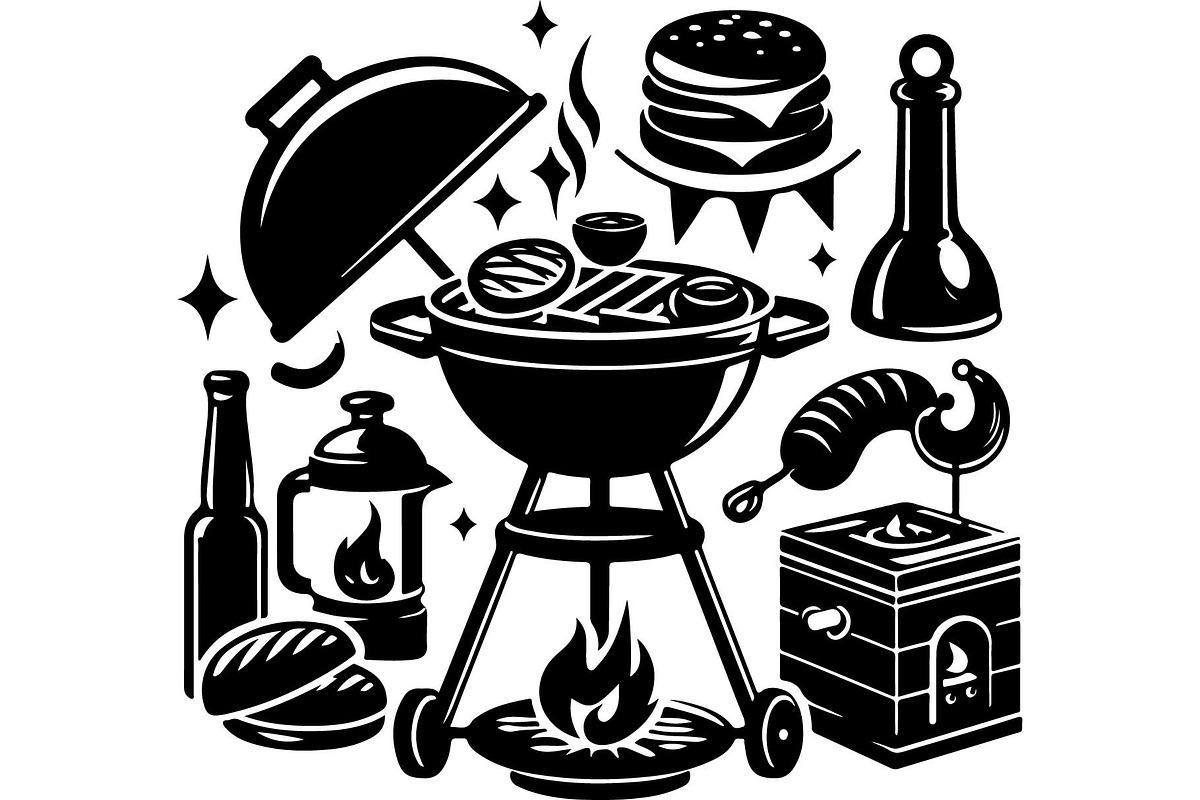Summer BBQ Grill SVG Set, an Object Graphic by Designer_Momina (Photo 2 of 13)