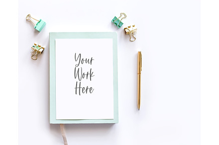 Mint Notebook Mockup