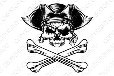 Skull Pirate Crossbones Crosssed