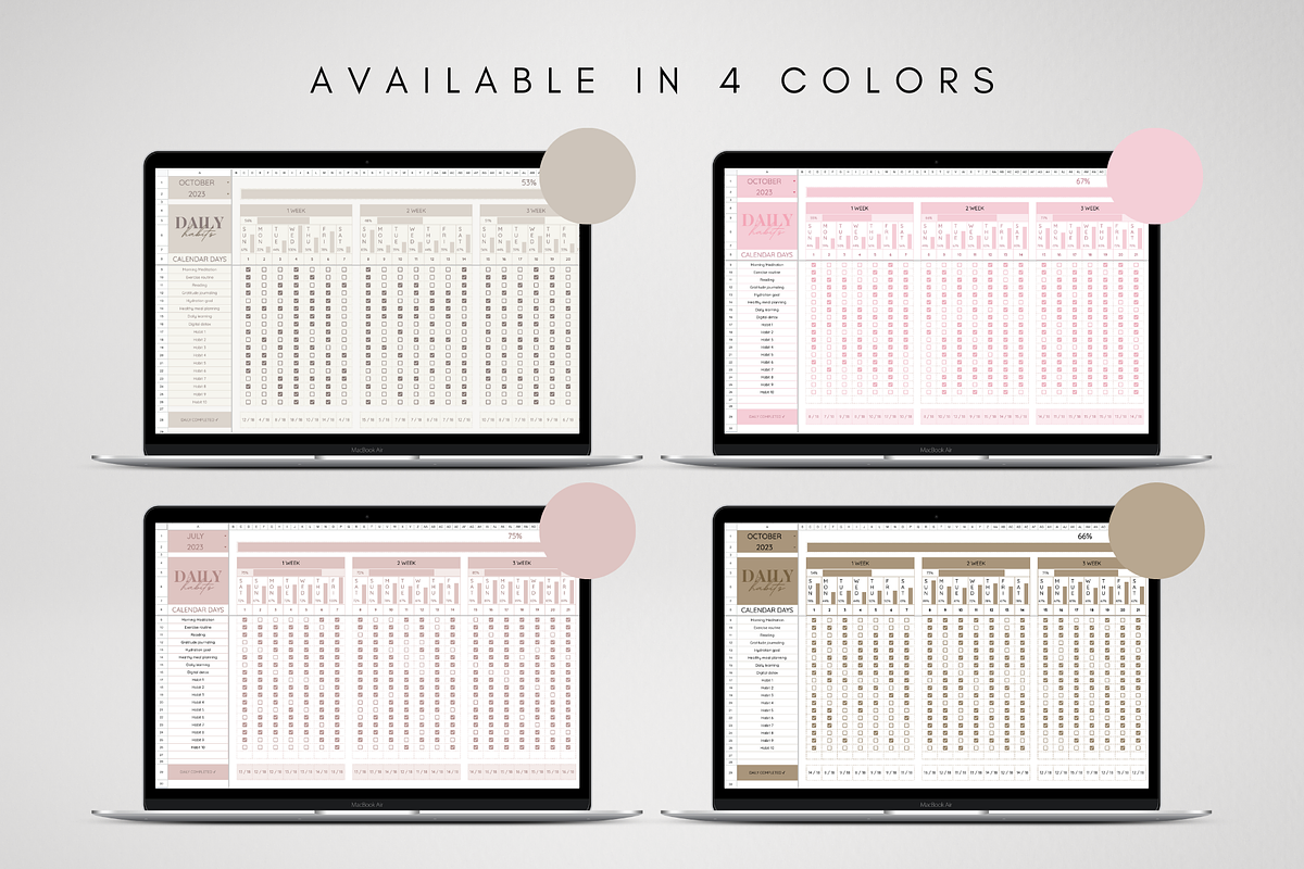Digital Monthly Habit Tracker, a Templates & Theme by BRANDcontent (Photo 6 of 6)