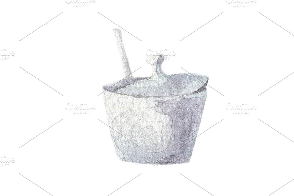 Watercolor kitchenware set, an Illustration by My watercolor shop (Photo 4 of 7)