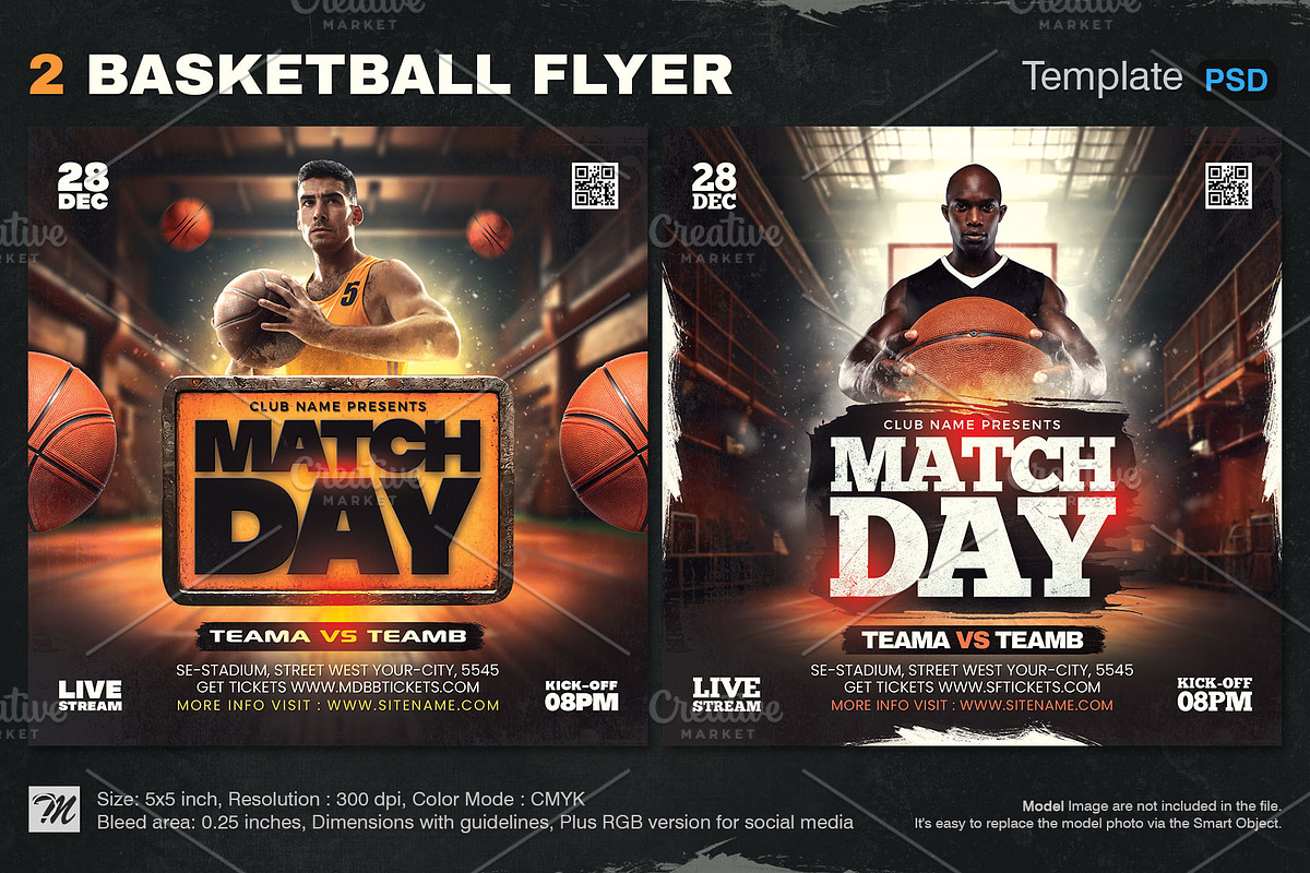 2 Basketball Flyer Template, a Flyer Template by Tarommir | Creative Market