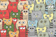 Funny Owls: hand drawn pattern set, a Pattern Graphic by leffka (Thumbnail 1 of 8)