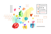 Happy New Year creative design, a Decorative Illustration by Lera Efremova (Thumbnail 1 of 3)
