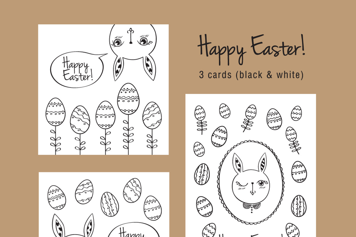 Happy Easter, a Card Template by Tkoko vectors & patterns (Photo 4 of 5)
