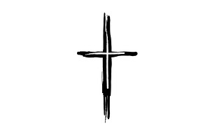 Cross of brush strokes. Hand drawn, an Illustration by Nenahliadava Design