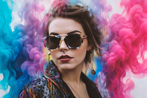 Neon Fusion Smoke Photo Effect, a Brushes & More by studiogstock