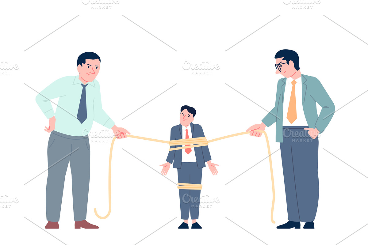 Employee tied. Metaphor of, a Finance Illustration by LadadikArt
