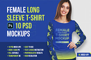 Female Long Sleeve T-Shirt Mockups, a Shirt Mockup by Hi, Mock-Up! (Thumbnail 1 of 9)