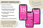 Editable Pink 18th BD Evite Template, an Invitation Template by V Design Creator (Thumbnail 7 of 8)