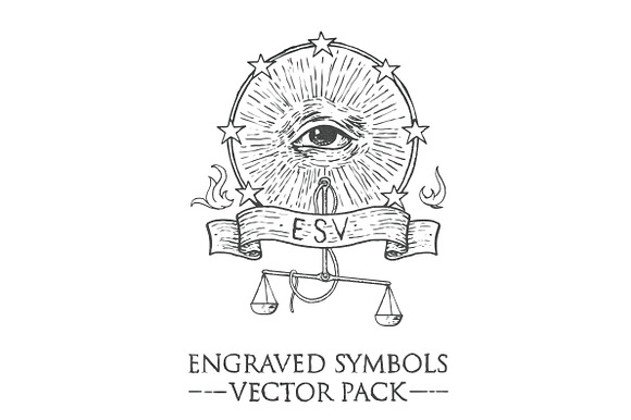 Engraved Symbols Vector Pack preview 3