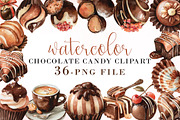 Watercolor Chocolate Candy Clipart, an Illustration by Libby Wishes (Thumbnail 1 of 7)