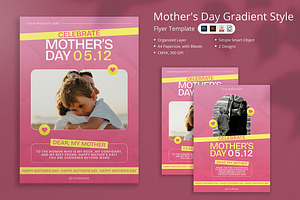 Fenama - Mother's Day Gradient Style, a Flyer Template by Attype