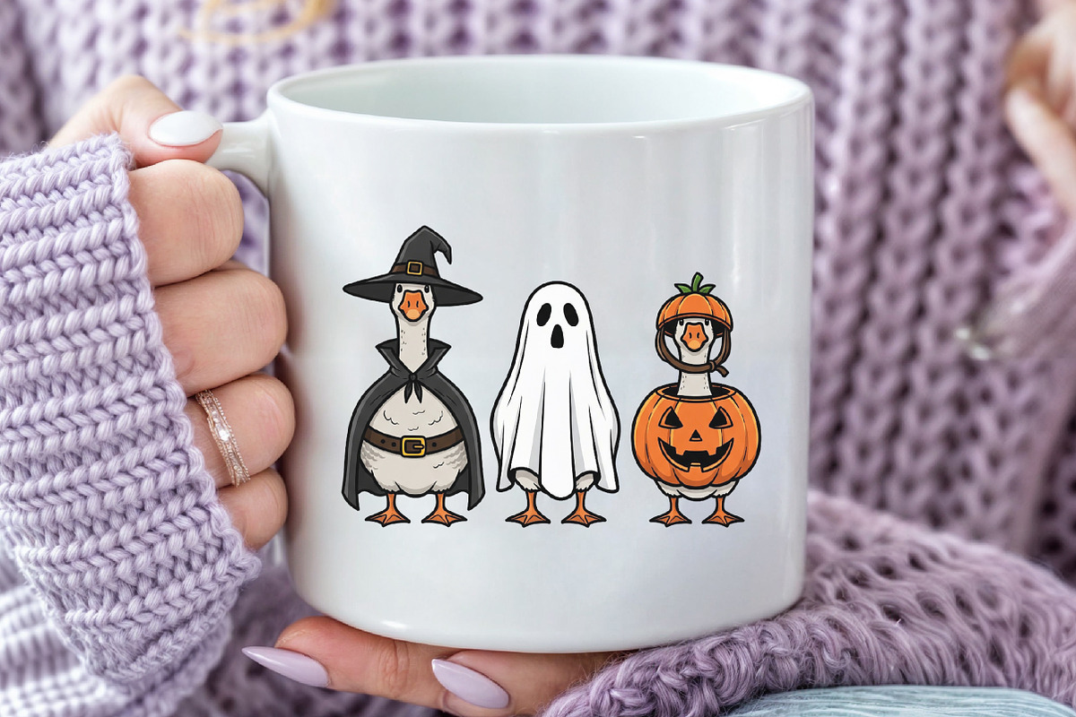 Ghost Goose Halloween Pumpkin Witch, an Illustration by Craft Nest (Photo 6 of 7)