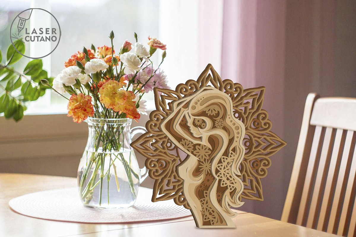 Women Silhouette Ornamented Template, a Design Template by LaserCutano (Photo 2 of 7)