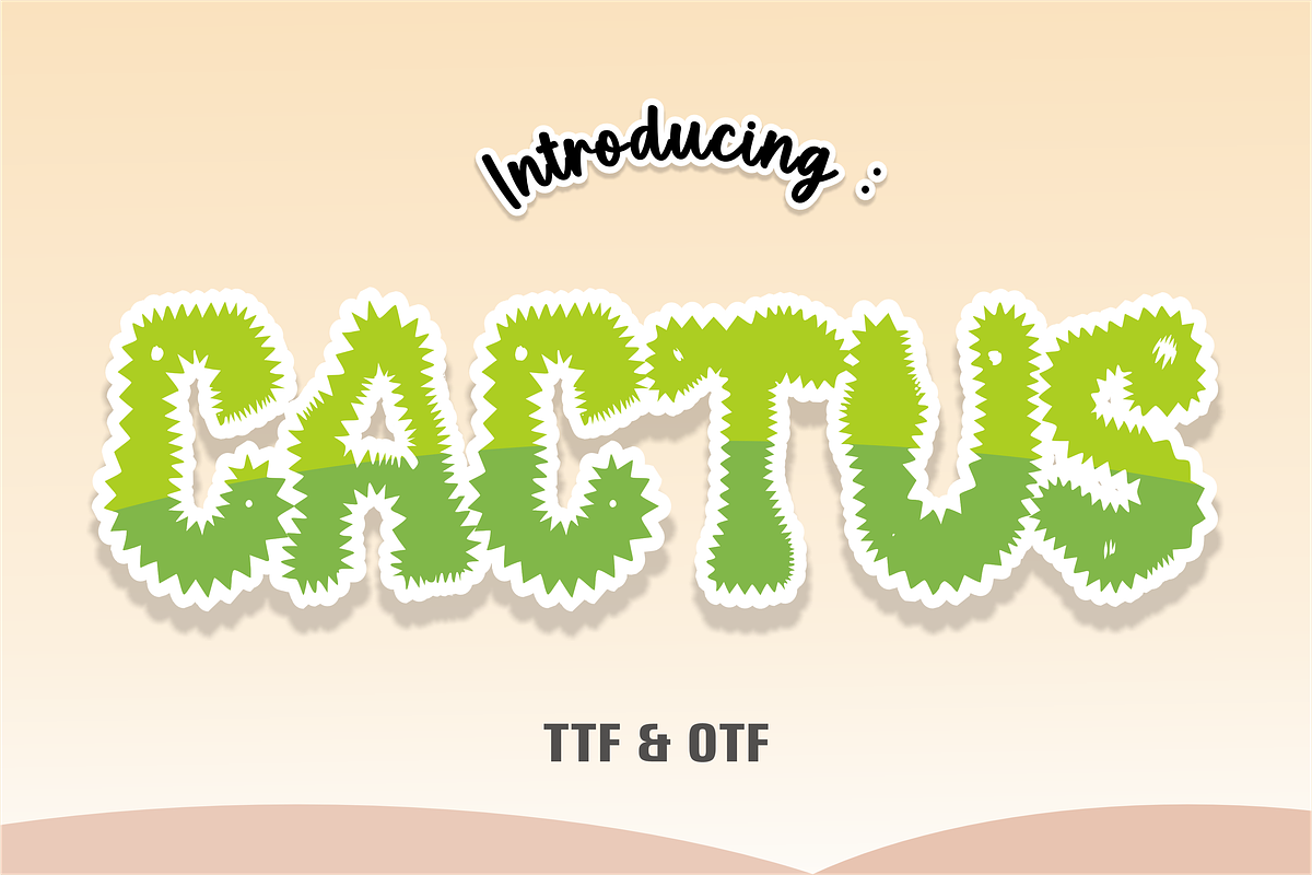Cactus - Cartoon Font Types, a Font by KiddoGlyphs Studio (Photo 1 of 3)