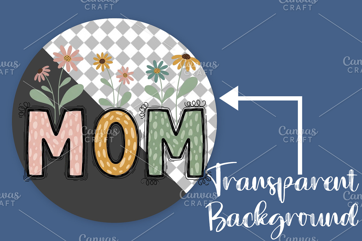 Floral Mom Printable Transfer PNG, an Illustration by Canvas Craft (Photo 2 of 6)