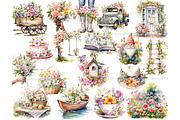 Spring Watercolor Clipart Bundle PNG, a Seasonal Illustration by GlamArtZhanna (Thumbnail 3 of 6)