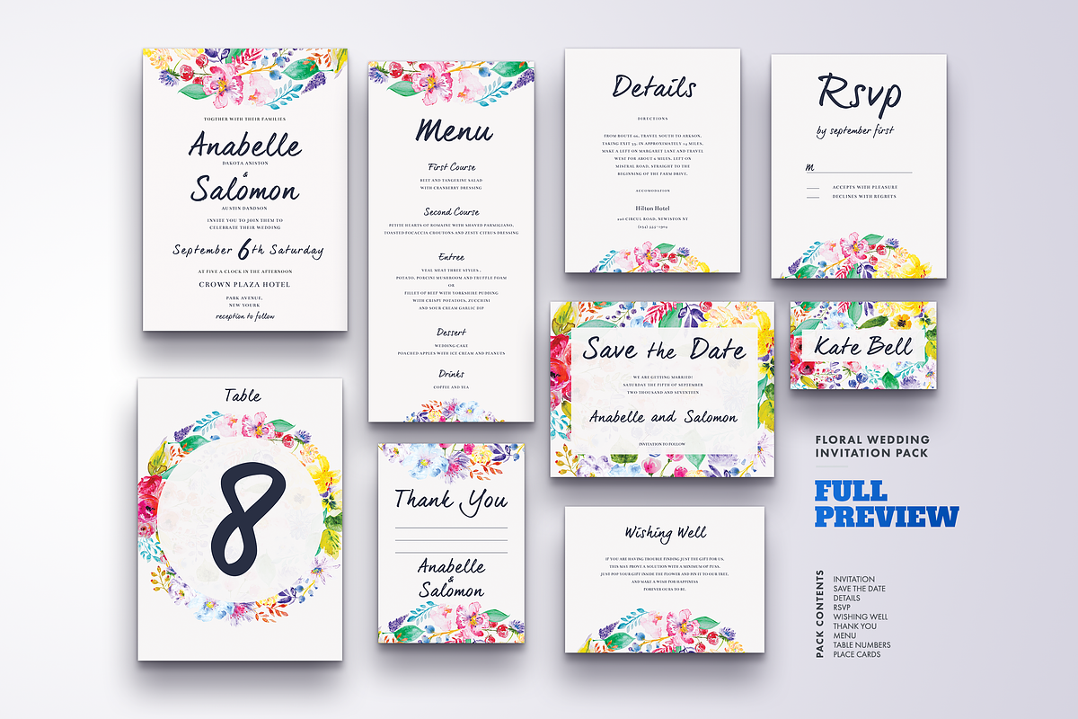 Floral Wedding Invitation Bundle, an Invitation Template by LovePowerDesigns (Photo 9 of 17)