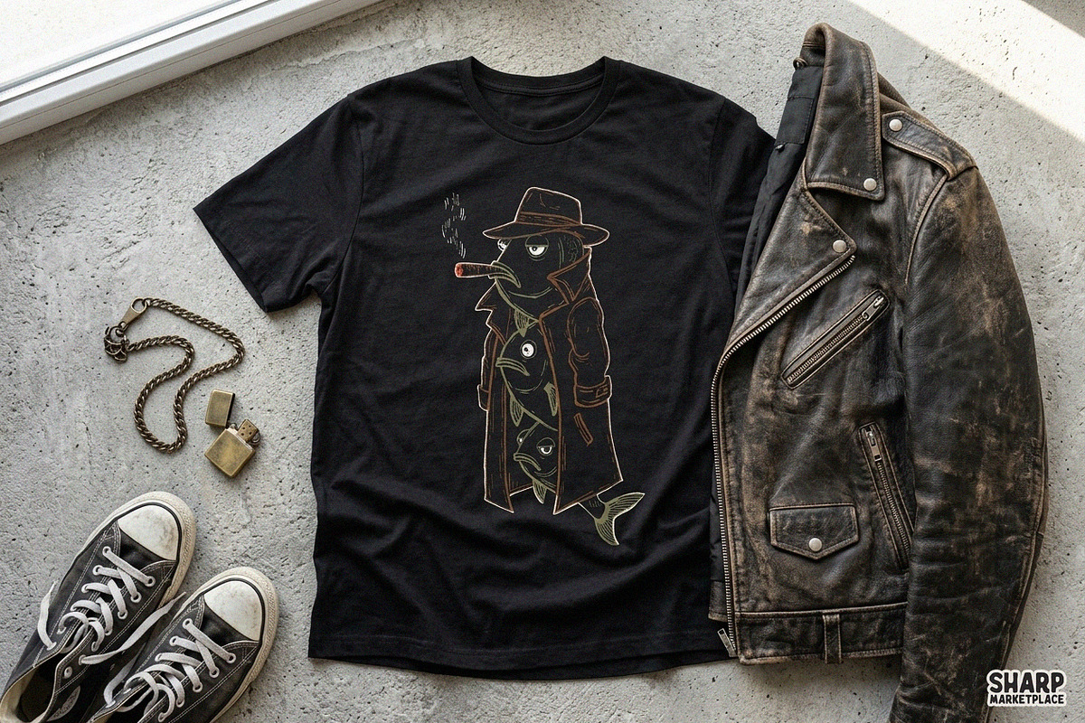 Three Fish Stacked In A Trench Coat, an Object Graphic by SharpMarketplace (Photo 3 of 4)