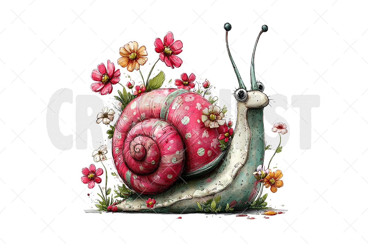 Whimsical Summer Snail Clipart, an Illustration by Craft Nest (Photo 11 of 12)