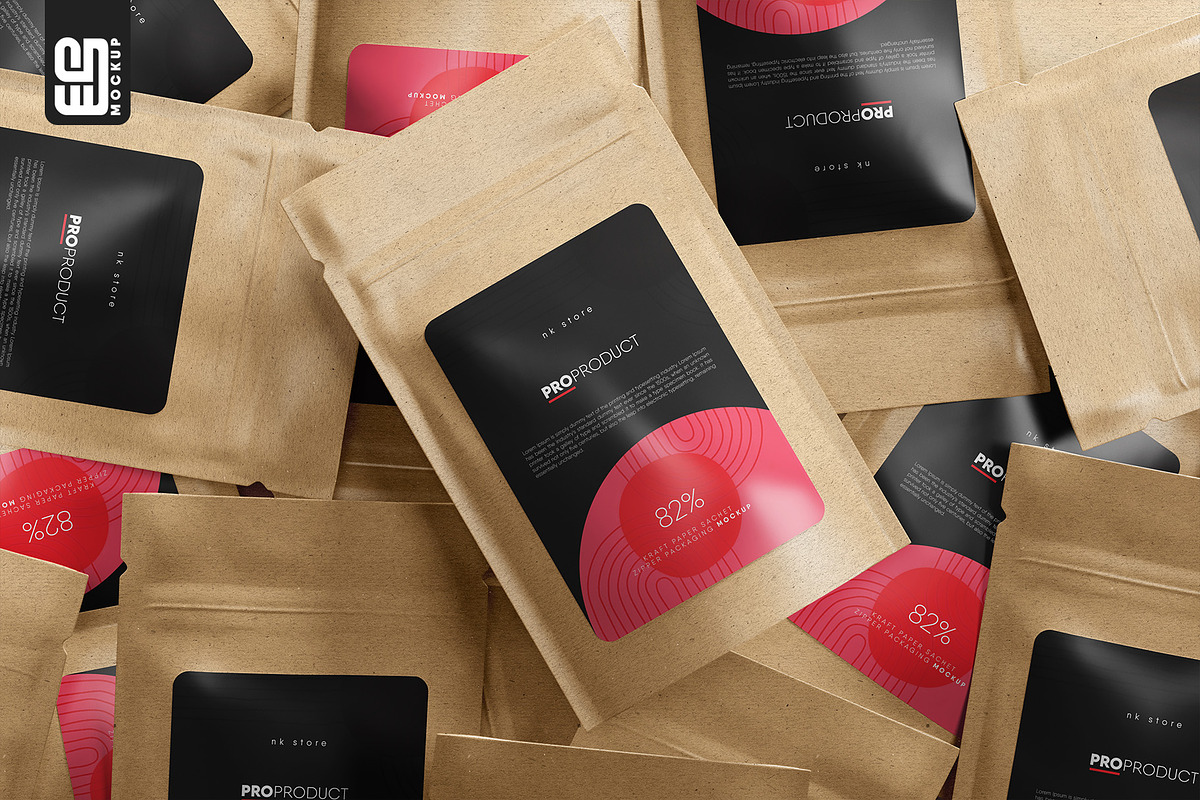 Kraft Paper Sachet Packaging Mockup, a Packaging Mockup by SD Mockup (Photo 5 of 6)