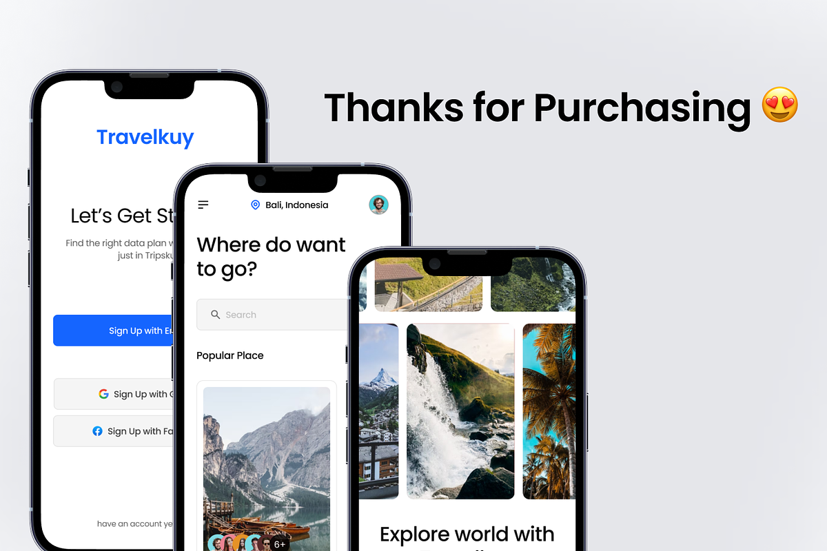 Travelkuy - Travel App UI Kit, an UI Kit Template by mz-studio (Photo 6 of 6)