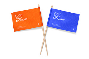 Double Food Flag Mockup Template, a Product Mockup by graphypix