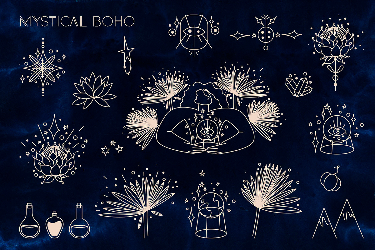 Mystical boho. Magic set, a Decorative Illustration by Re_Margarita_Art (Photo 3 of 5)