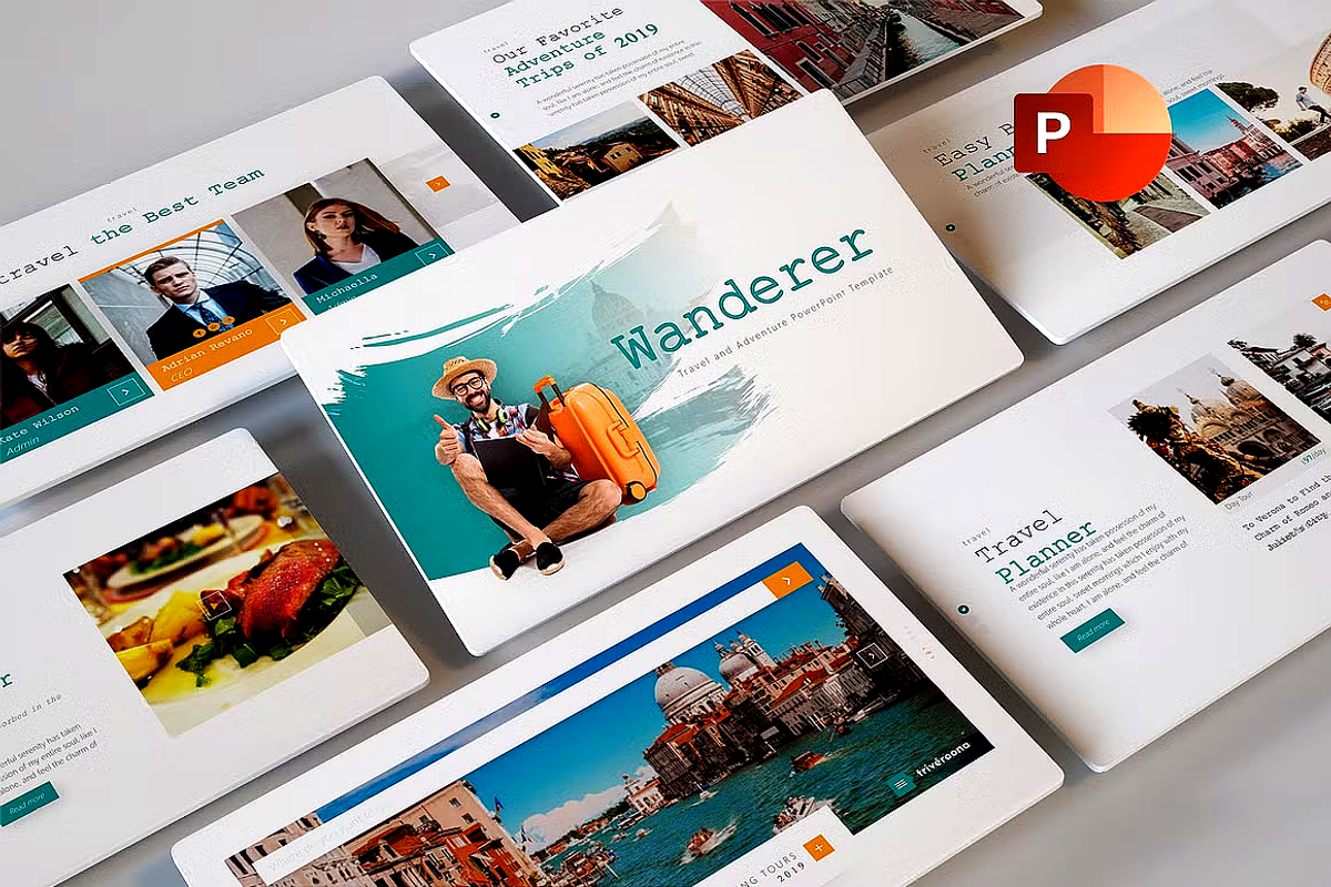 Travel PowerPoint Template, a Presentation Template by PaperMoon (Photo 1 of 6)