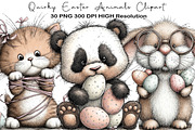 Quirky Easter Animals Clipart, an Illustration by Black Bird Studio (Thumbnail 1 of 5)