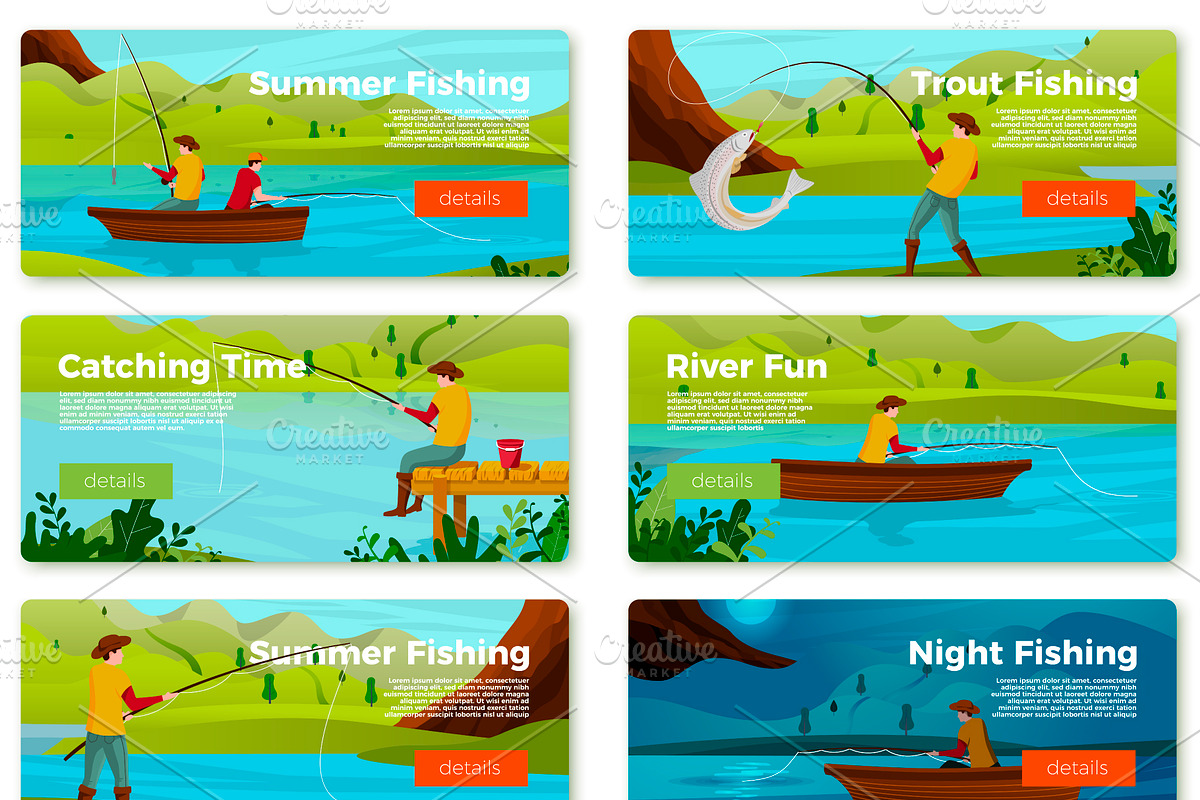 Summer Fishing Illustrations Set, an Animal Illustration by Tashal (Photo 5 of 5)