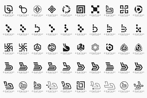 set of letter B logo design vector