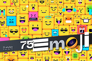 75 Square Emoji Smileys
