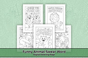 Funny Animal Swear Coloring Page, an Animal Illustration by DesignDevisers (Thumbnail 1 of 5)