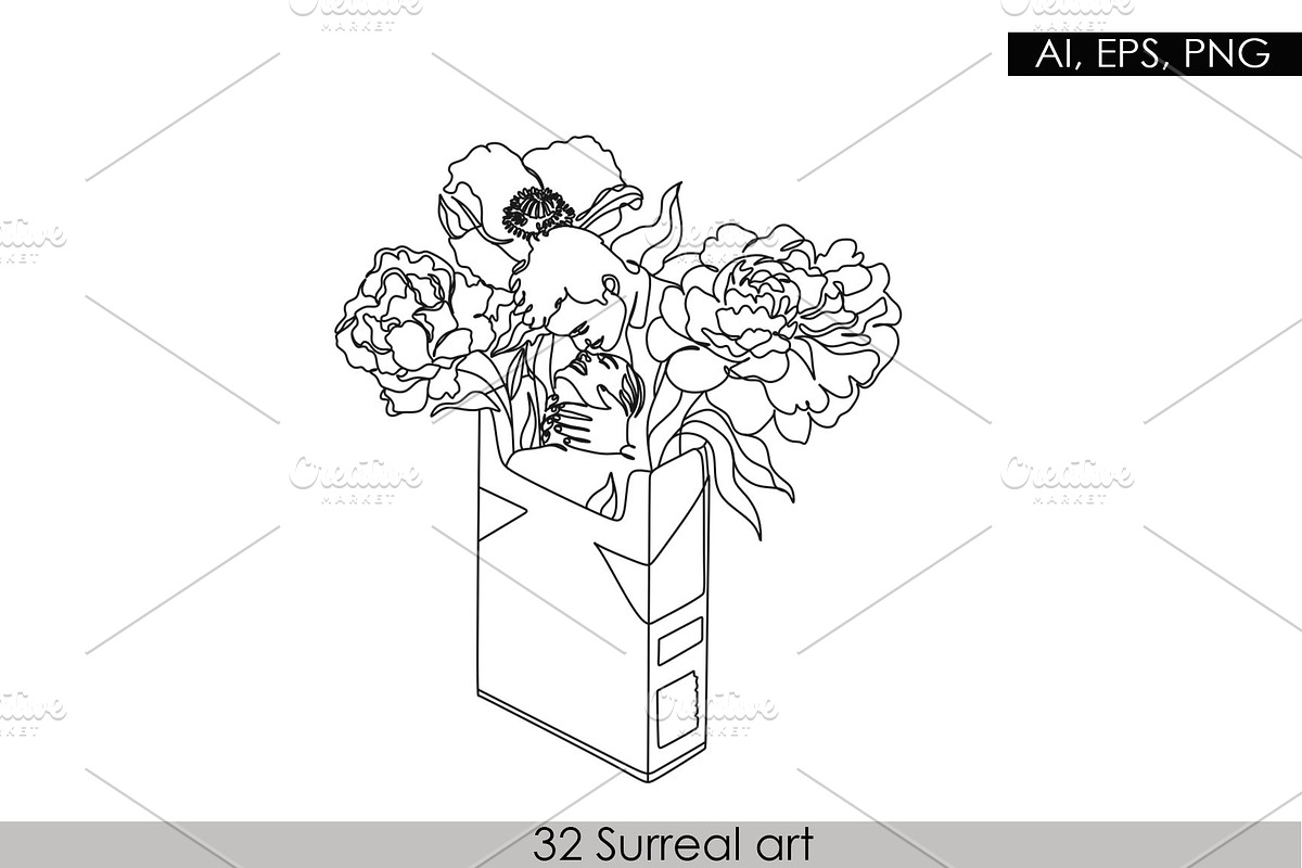 Surreal art. Surrealism line art, an Animal Illustration by velychko.ua (Photo 8 of 8)