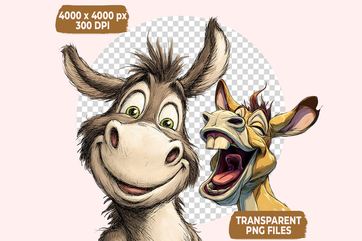Funny Donkey Clipart PNG Bundle, a Graphic by M9 Design (Photo 7 of 8)