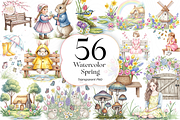 Watercolor Spring Floral PNG Clipart, an Object Illustration by KennedyStudio (Thumbnail 1 of 5)