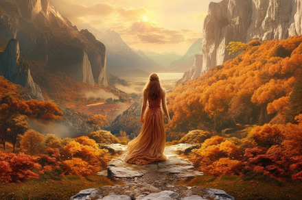 woman in a fairytale landscape, a Photo by Pictures for you!!!!!!!!!