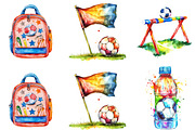 Watercolor Soccer Clipart, a Seasonal Illustration by Designking (Thumbnail 4 of 5)