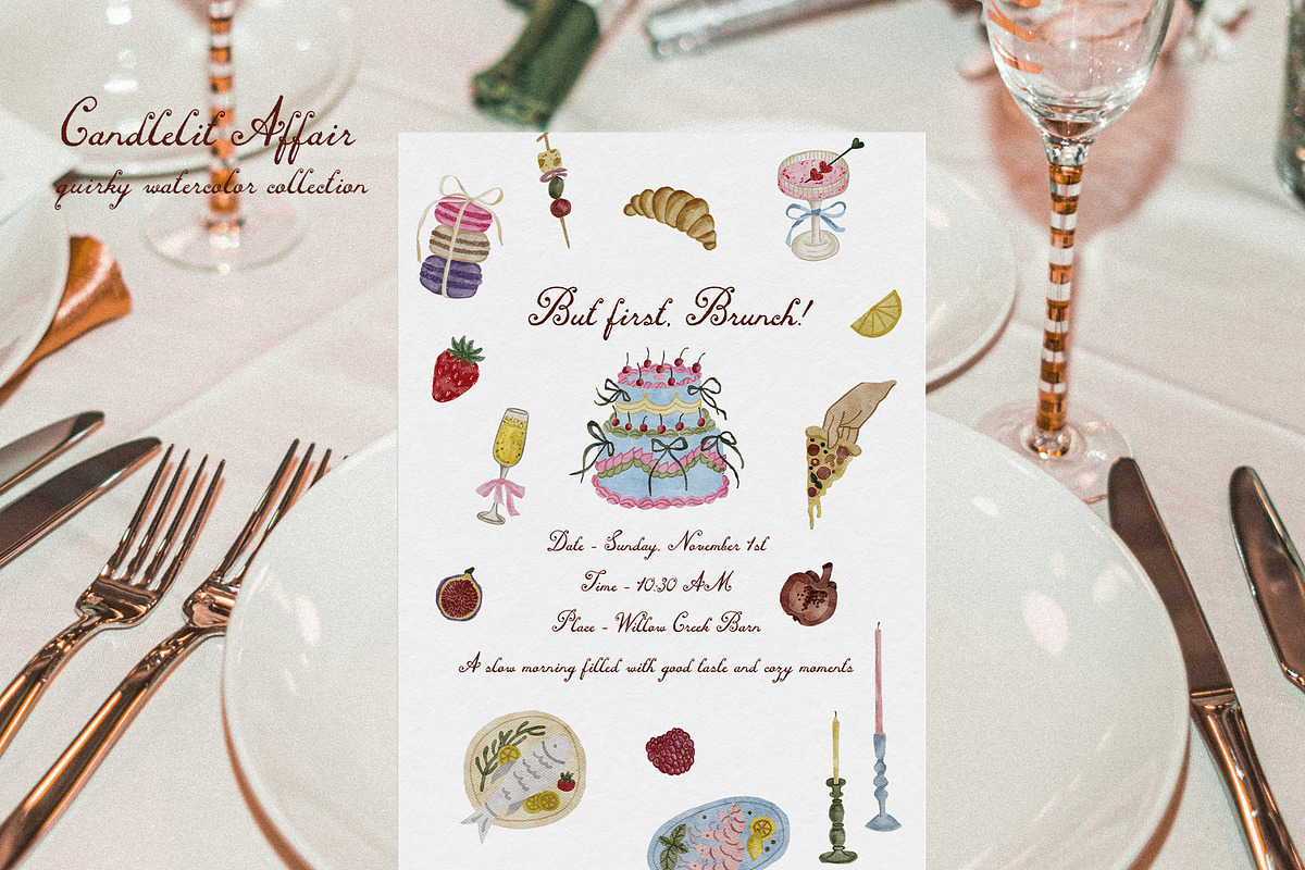 Quirky Watercolor Wedding Icons Set, a Decorative Illustration by Madiwaso (Photo 9 of 9)