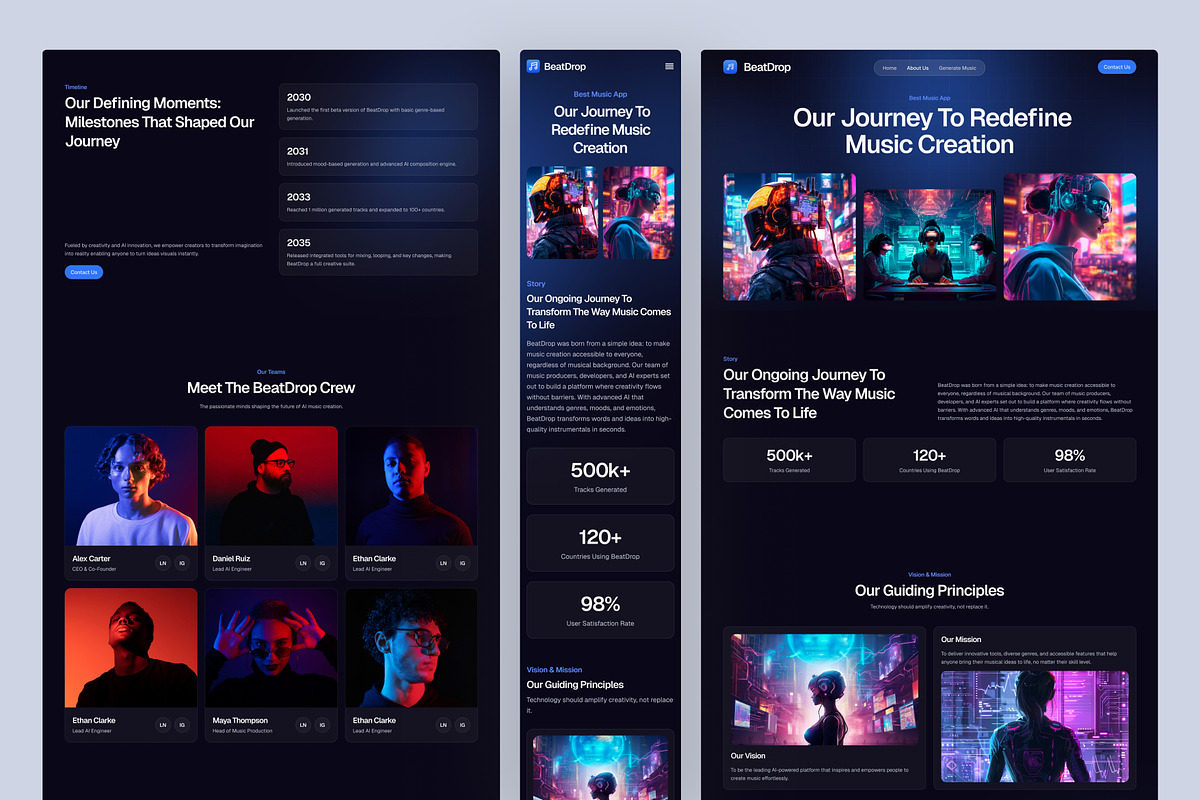 AI Music Generator Website UI Figma, an UI Kit Template by peterdraw (Photo 4 of 7)