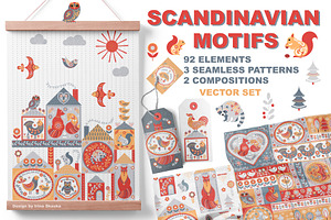 SCANDINAVIAN MOTIFS. Vector Set