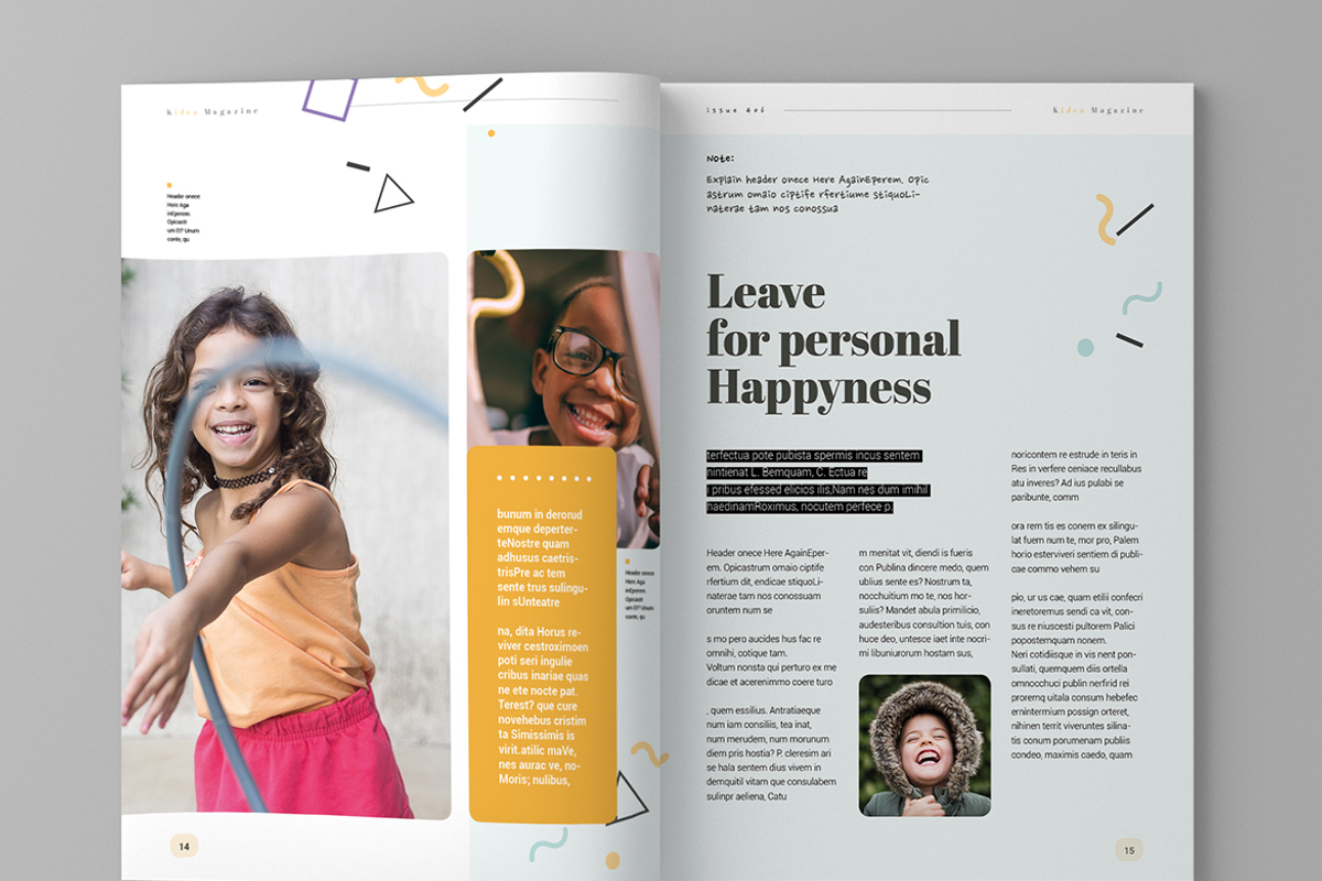 Kidea - Magazine Template, a Magazine Template by inspirasign (Photo 9 of 9)