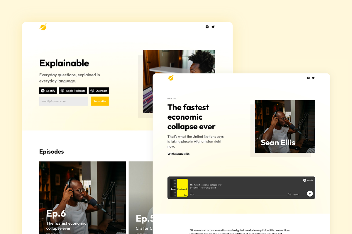 Framer Website Template - Podcast, a Templates & Theme by Jurre Houtkamp