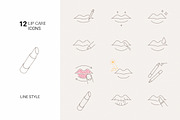 Lip care icons, an Outline Icon by mayrum (Thumbnail 1 of 2)