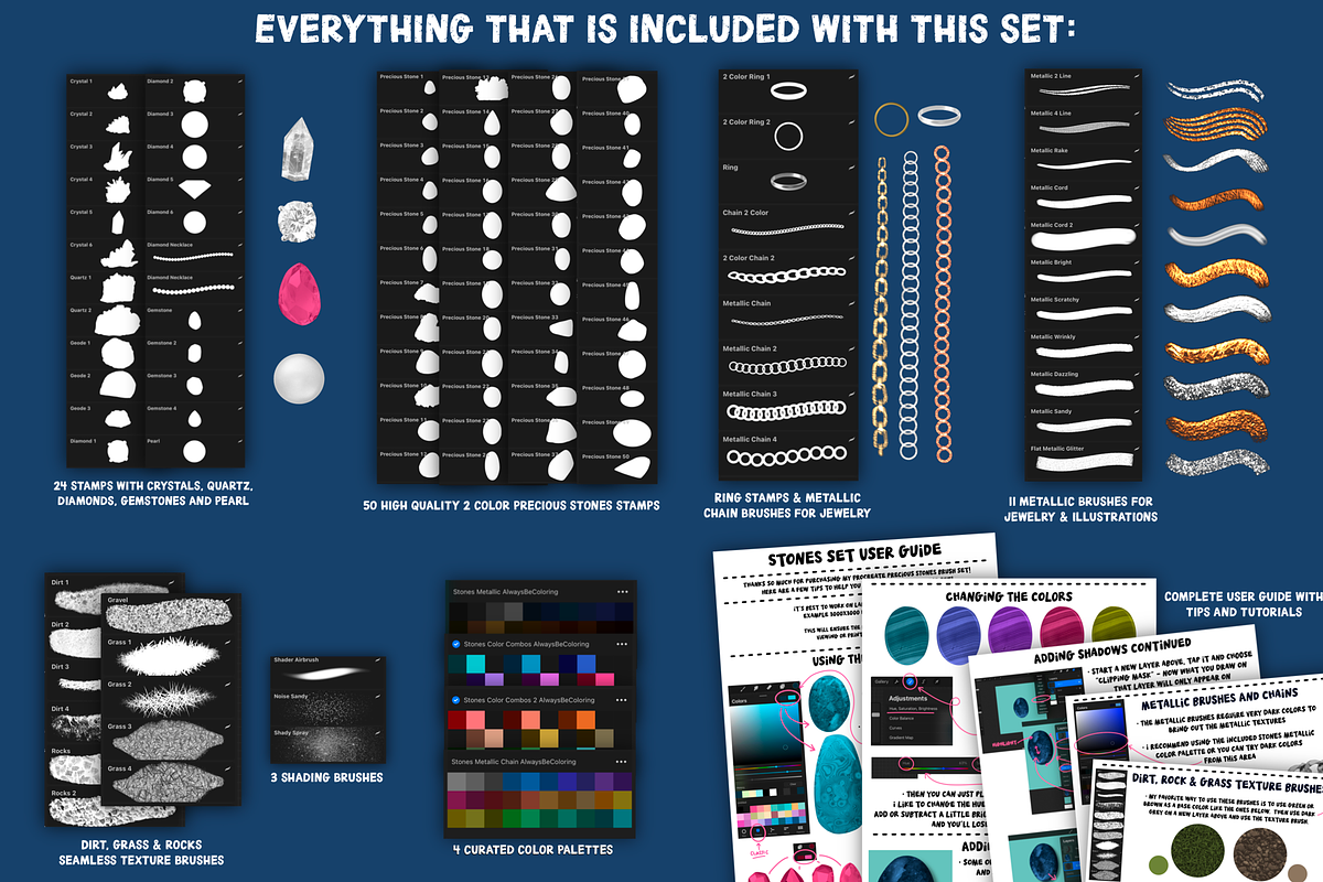 Procreate Precious Stones Brush Set, a Brush Add-On by AlwaysBeColoring (Photo 2 of 10)